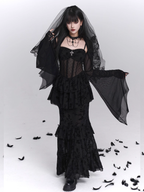 Gothic Tiered Lace Corset Dress