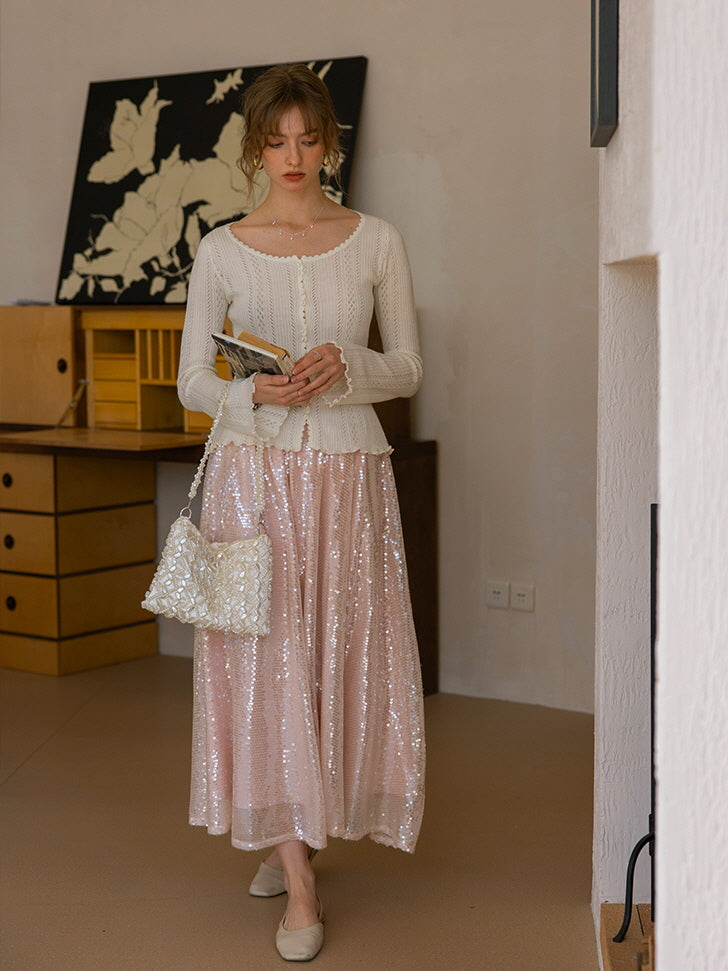 Moonlit Sparkle Sequin Tulle Skirt