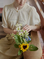 Delicate Floral Lace Trim Blouse