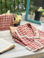 Rustic Checkered Lace Pajama Set