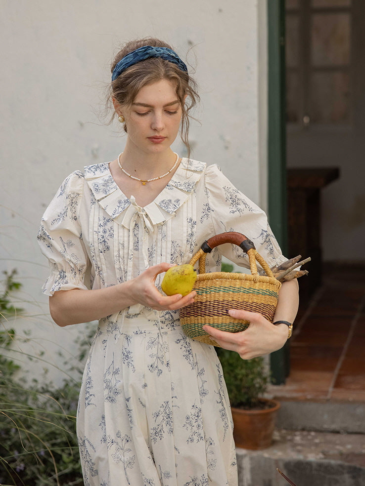 Emma's Sky Blossom Cottage Blouse