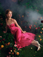 Embroidered Rose Satin Slip Dress