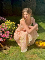 Whimsical Oil Painting Cottage Dress