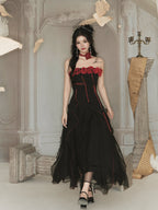 Enchanted Rose Embroidered Corset & Flowing Chiffon Skirt