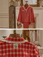 Cherrywood Check Lace Pajama Set