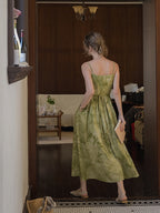 Olive Dream Linen Sundress