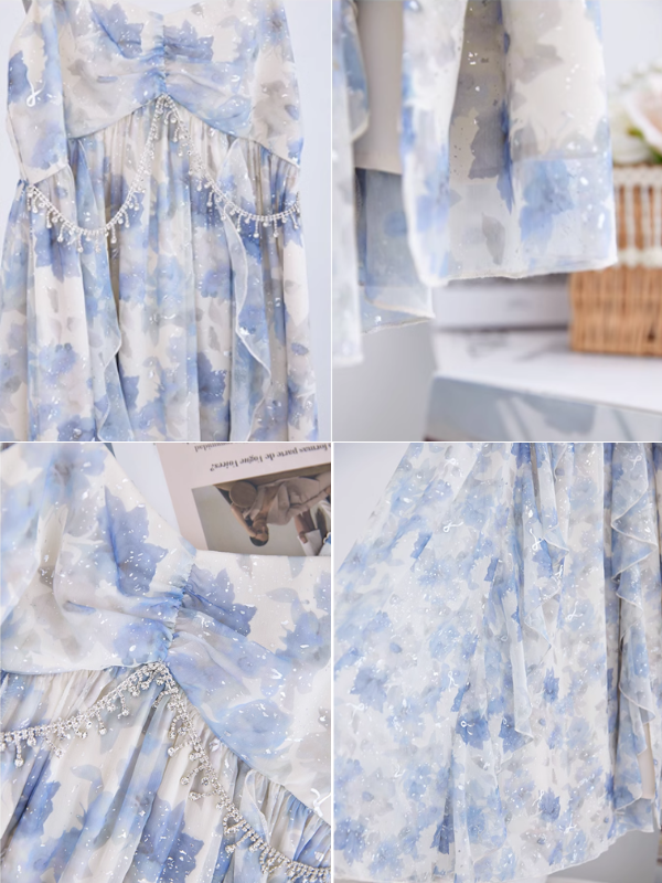 Enchanted Fairy Meadow Blue Dress
