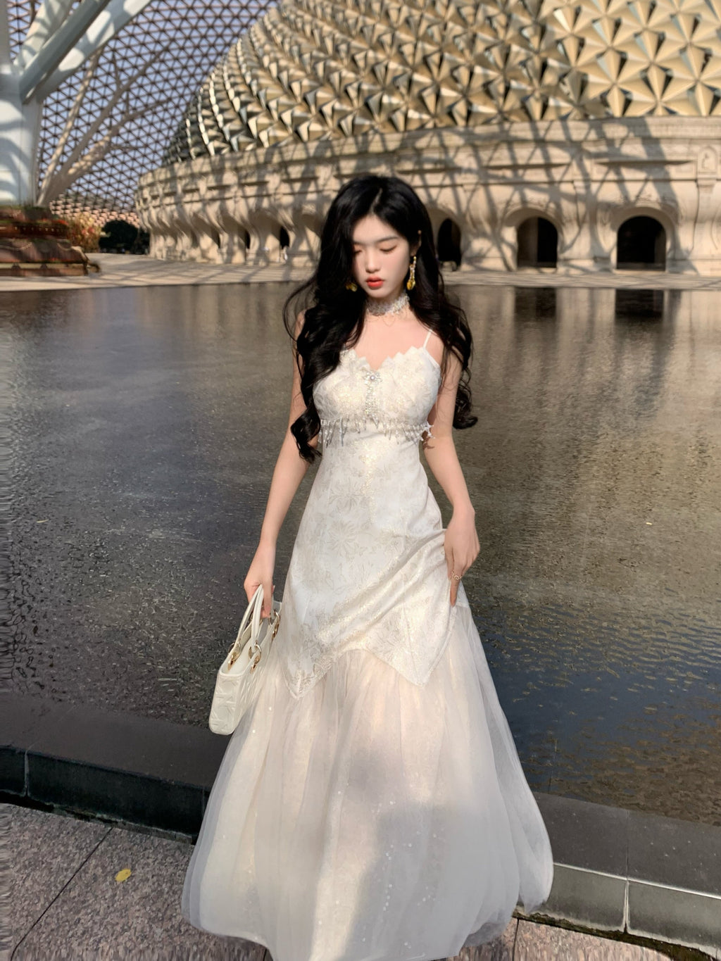 Ethereal Gold Jacquard Fairy Gown