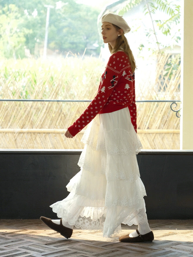 Enchanted Lace Tiered Maxi Skirt