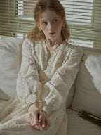 Vintage Lace Embroidered Long Dress