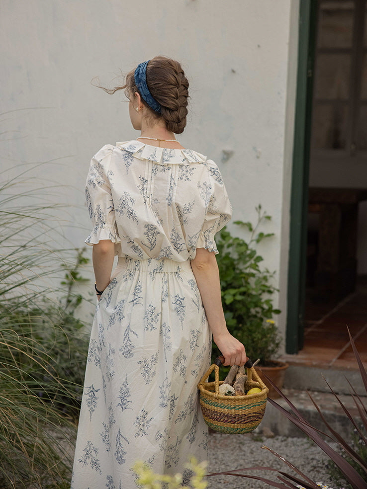 Emma's Sky Blossom Cottage Blouse