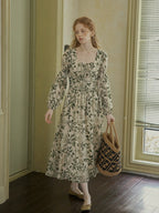 Vintage Botanical Elegance Dress