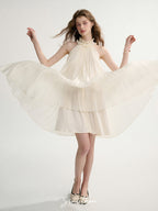 Ethereal Ruffle Halter Dress