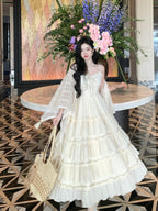 Ethereal Ivory Tiered Maxi Dress