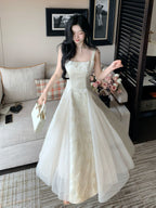 Ethereal Butterfly Embroidered Jacquard Dress