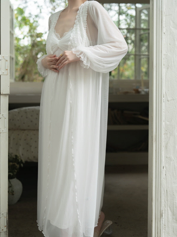 Ruffle-Trimmed Fairytale Nightgown Set