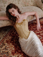 Golden Petal Embroidered Corset