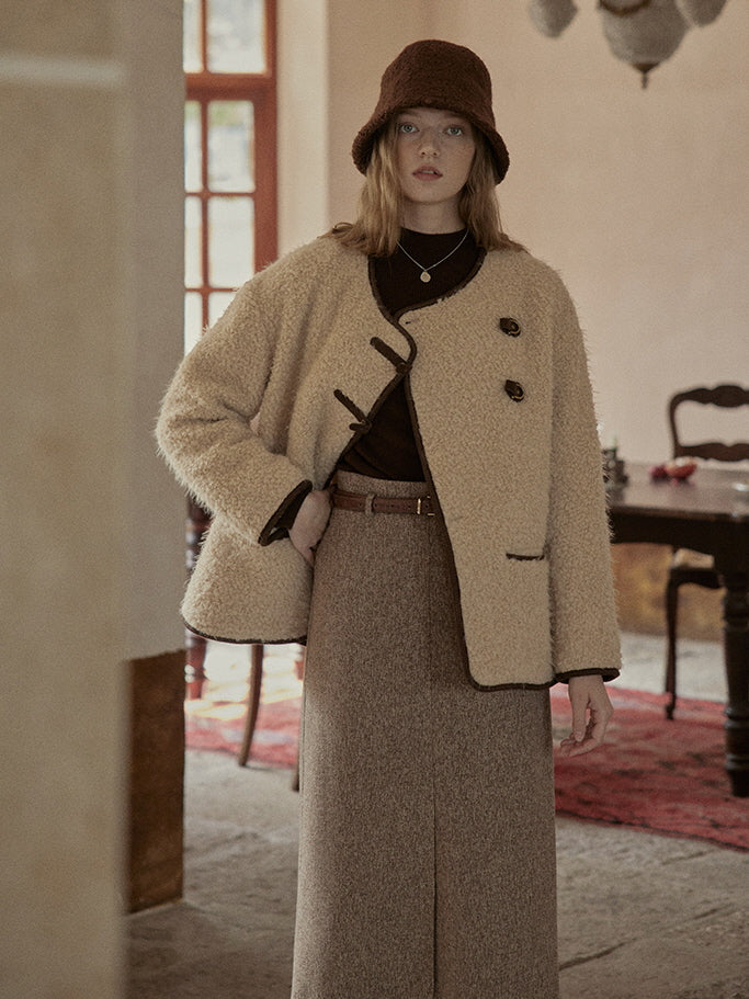 Classic Tweed High-Waist Skirt