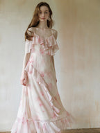 Watercolor Ruffle Fairy Slip Dress