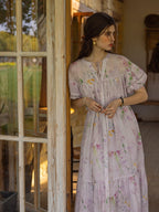 Lavender Meadow Floral Tiered Dress