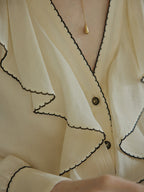 Timeless Ruffle Edge Vintage Blouse