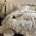 Romantic Velvet Ruffle Duvet Cover Set