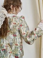 Enchanted Garden Cat Lace Blouse