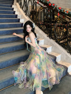Ethereal Watercolor Ruffle Gown