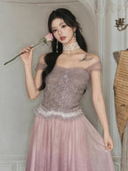 Ethereal Lace Bustier & Layered Tulle Skirt