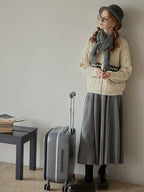 Geometric Pattern Vintage Cream Wool Cardigan