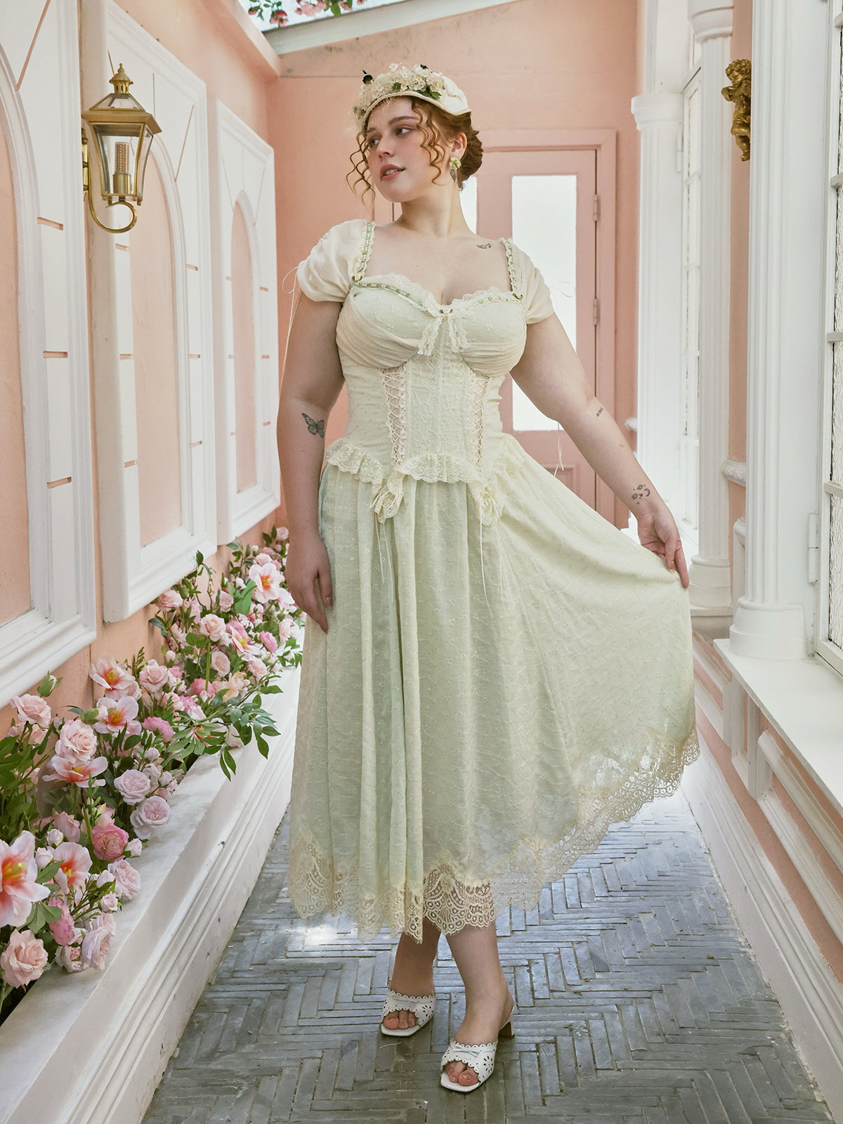 Ethereal Lace Coquette Dress