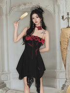 Rosette Lace Hem Dress