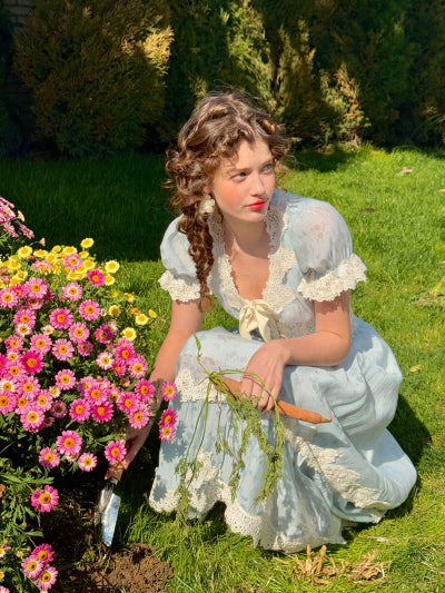 Romantic Blue Garden Bloom Dress
