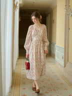 Spring Dream Floral Shirred Waist Dress