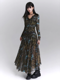 Forest Mist Lace Maxi Dress