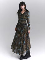 Forest Mist Lace Maxi Dress