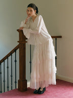 Ethereal Layered White Tulle Skirt