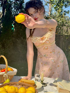 Whimsical Oil Painting Cottage Dress