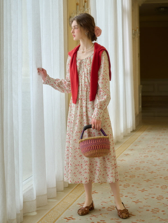 Spring Dream Floral Shirred Waist Dress