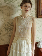 Olivia's Retro Flower Elegance Top