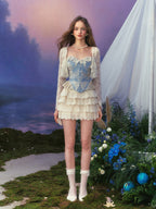 Pearl Sky Embroidered Lace Corset