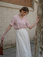 Emma's Romantic Pink Collar Blouse