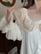 Golden Orchard Two-Piece Lace Loungewear Set