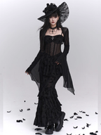 Gothic Tiered Lace Corset Dress