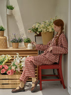 Rustic Checkered Lace Pajama Set