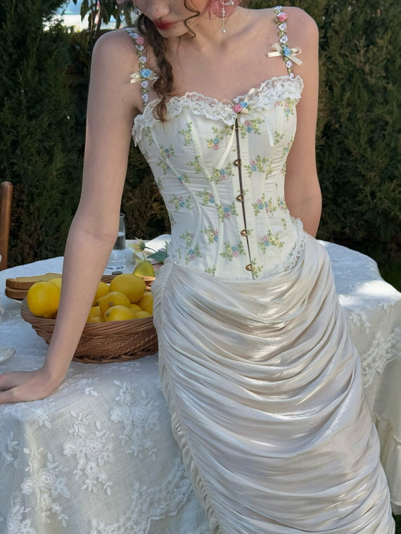 Floral Embroidered Garden Corset