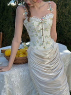 Floral Embroidered Garden Corset