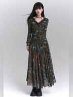 Forest Mist Lace Maxi Dress