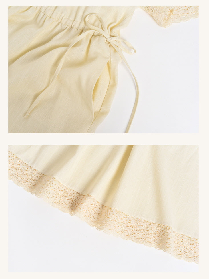 Heavenly Garden Retro Embroidery Linen Dress