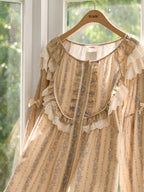Vintage Lace-Trimmed Floral Nightgown